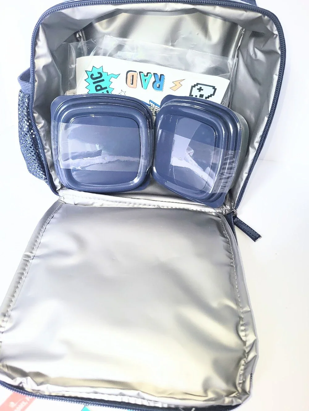 NWT DIY Sticker Lunch Box Fit + Fresh Hayden Insulated School Lunch Bag 4 Piece